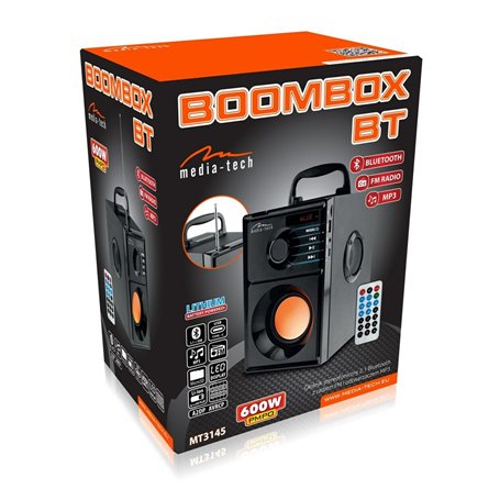 Haut-parleurs bluetooth Media Tech BoomBox BT MT3145 V2 Noir 600 W