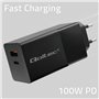 Chargeur mural Qoltec 52382 Noir 100 W (1 Unités)