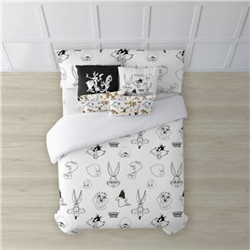 Housse de Couette Looney Tunes Looney B&W 180 x 220 cm