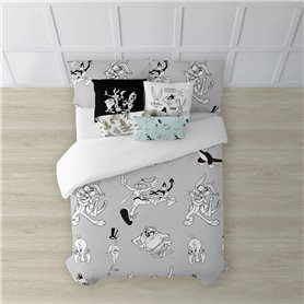 Housse de Couette Looney Tunes Looney BN Blanc black 220 x 220 cm