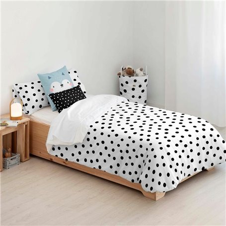 Housse de Couette Kids&Cotton Kibo Blanc Noir 180 x 240 cm