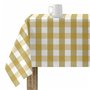 Nappe enduite antitache Belum Moutarde 140 x 140 cm Carreaux