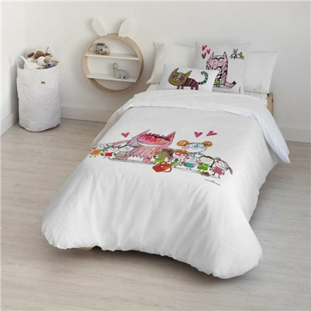 Housse de Couette Decolores Al Cole Multicouleur 140 x 200 cm