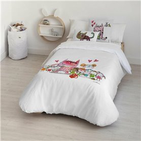 Housse de Couette Decolores Al Cole Multicouleur 200 x 200 cm