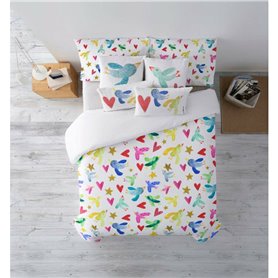 Housse de Couette Decolores Ocells Multicouleur 140 x 200 cm