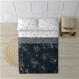 Jeu de draps Harry Potter HPotter Gold Multicouleur Lit 105 cm