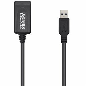 Câble Rallonge à USB Aisens A105-0525 Noir 5 m (1 Unité)