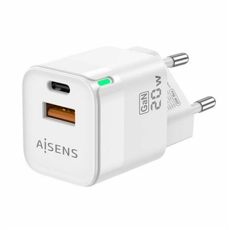 AISENS ASCH-20W2P002-W chargeur d'appareils mobiles Universel Blanc Secteur Charge rapide Intérieure