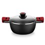 Casserole avec Couvercle en Verre BRA A410324 Ø 24 cm Noir 4 L