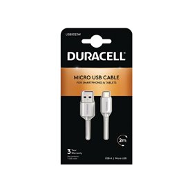 Câble USB DURACELL USB5023W 2 m Blanc (1 Unité)