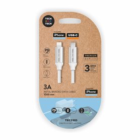 Câble USB-C vers Lightning Tech One Tech TEC2203 Blanc 1 m (1 Unité)