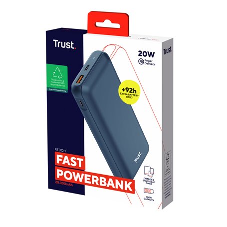 Powerbank Trust 25034 Bleu 20000 mAh (1 Unité)