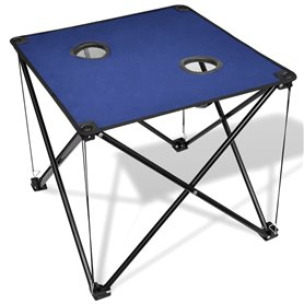 Table de camping pliante bleue