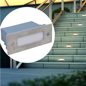 vidaXL Lampe d'escalier encastrée à 2 LED 44x111x56 mm