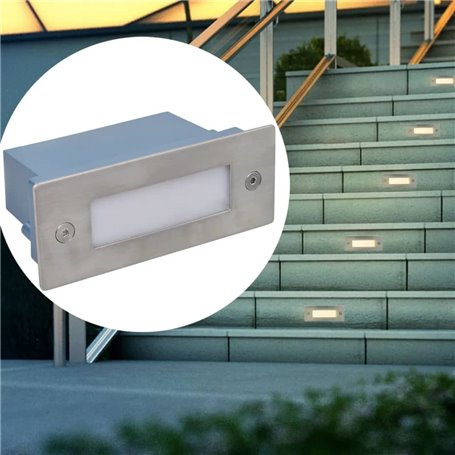 vidaXL Lampe d'escalier encastrée à 2 LED 44x111x56 mm