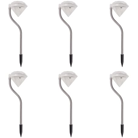 vidaXL Lumière LED solaire de jardin 6 pcs 9x7