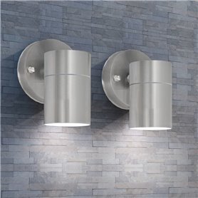 vidaXL Applique murale d'extérieur 2 pcs Acier inoxydable vers le bas