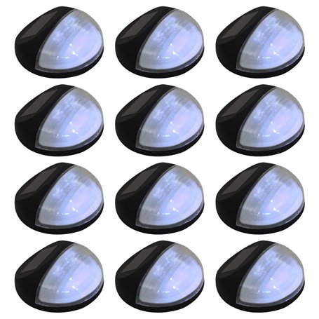 vidaXL Lampe solaire murale à LED d'extérieur 12 pcs Rond Noir