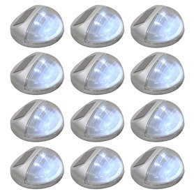 vidaXL Lampe solaire murale à LED d'extérieur 12 pcs Rond Argenté