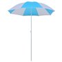 vidaXL Parasol de plage Bleu et blanc 180 cm Tissu