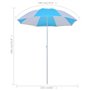 vidaXL Parasol de plage Bleu et blanc 180 cm Tissu