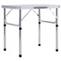 vidaXL Table pliable de camping Blanc Aluminium 60x45 cm