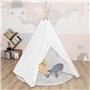 vidaXL Tente tipi d'enfants avec sac Peau de pêche Blanc 120x120x150cm