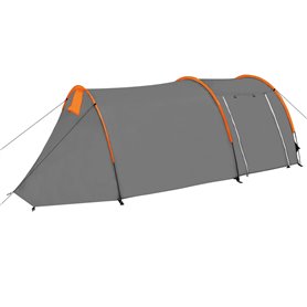 vidaXL Tente de camping pour 4 personnes gris et orange