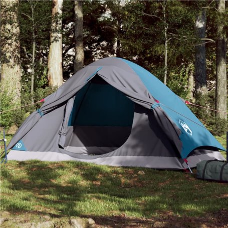 vidaXL Tente de camping à dôme 2 personnes bleu imperméable
