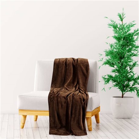 vidaXL Couverture marron cacao 130x170 cm polyester