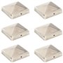 vidaXL Bouchons de poteau de clôture pyramidaux 6 pcs Inox 91x91 mm