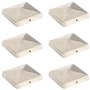 vidaXL Bouchons de poteau de clôture pyramidaux 6 pcs Inox 101x101 mm