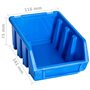 vidaXL Bacs de rangement empilables 20 pcs bleu plastique