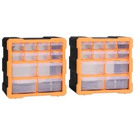 vidaXL Organisateurs multi-tiroirs avec 12 tiroirs 2 pcs 26