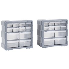 vidaXL Organisateurs multi-tiroirs avec 12 tiroirs 2 pcs 26