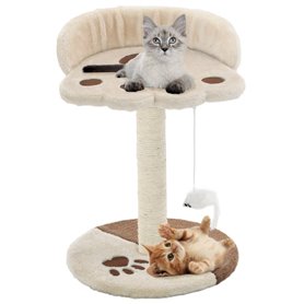 vidaXL Arbre à chat avec griffoir en sisal 40 cm Beige et Marron