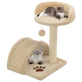 vidaXL Arbre à chat avec griffoir en sisal 40 cm Beige et Marron