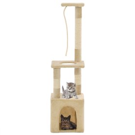 vidaXL Arbre à chat avec griffoirs en sisal 109 cm Beige