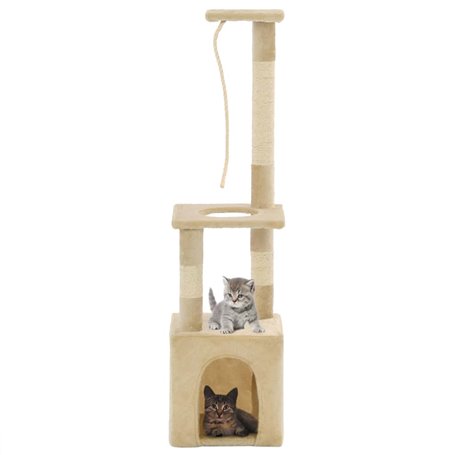 vidaXL Arbre à chat avec griffoirs en sisal 109 cm Beige