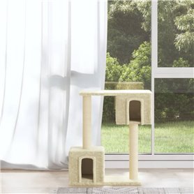 vidaXL Arbre à chat avec griffoirs en sisal Crème 60 cm