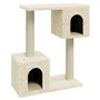 vidaXL Arbre à chat avec griffoirs en sisal Crème 60 cm