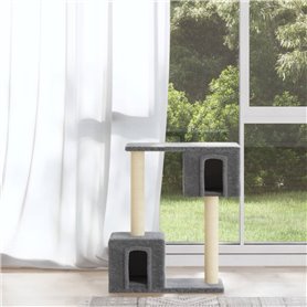 vidaXL Arbre à chat avec griffoirs en sisal Gris clair 60 cm