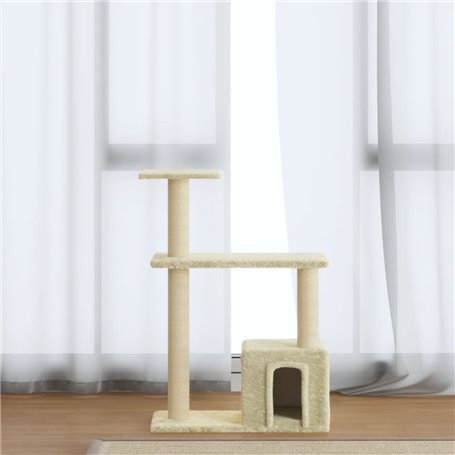 vidaXL Arbre à chat avec griffoirs en sisal Crème 70 cm