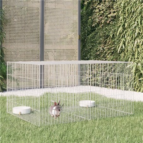 vidaXL Cage à lapin 2 panneaux 110x79x54 cm Fer galvanisé