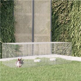 vidaXL Cage à lapin 3 panneaux 163x79x54 cm Fer galvanisé