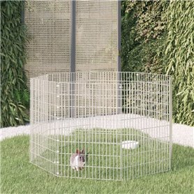 vidaXL Cage à lapin 8 panneaux 54x80 cm Fer galvanisé