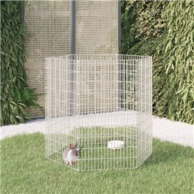 vidaXL Cage à lapin 6 panneaux 54x100 cm Fer galvanisé