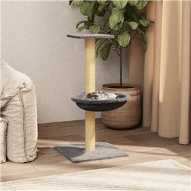 vidaXL Arbre à chat avec griffoir en sisal Gris clair 74 cm