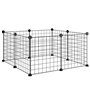 vidaXL Cage animaux de compagnie à 8 panneaux Noir 35x35 cm Acier