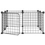 vidaXL Cage animaux de compagnie à 8 panneaux et porte Noir 35x35 cm